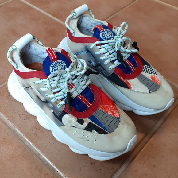 Size EU 44 Versace Chain Reaction Multi-Color Designer Shoes - Picture 1 of 14